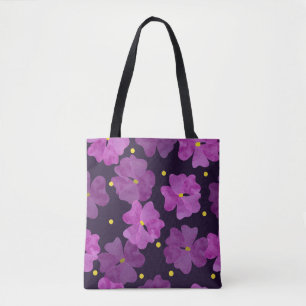 Bolsa Tote Sussurros Violetos: Legância Floral de Aquarela