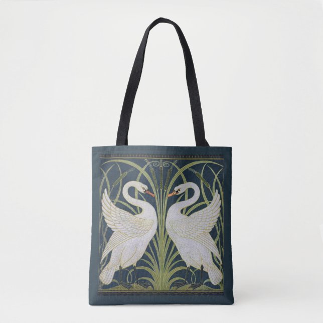 Bolsa Tote Swan Art Nouveau Dois Swans (Frente)