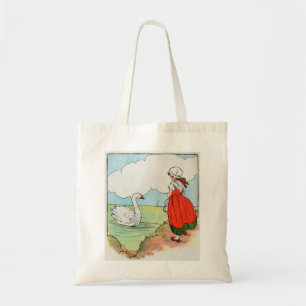 Bolsa Tote Swan, Swan Sobre o Mar Mãe Ganha Rhyme