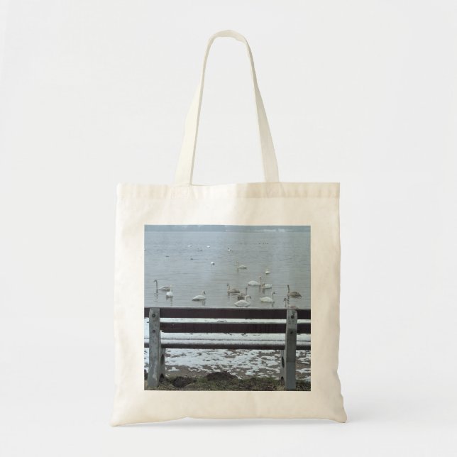 Bolsa Tote Swans, lago e um saco de banco (Frente)
