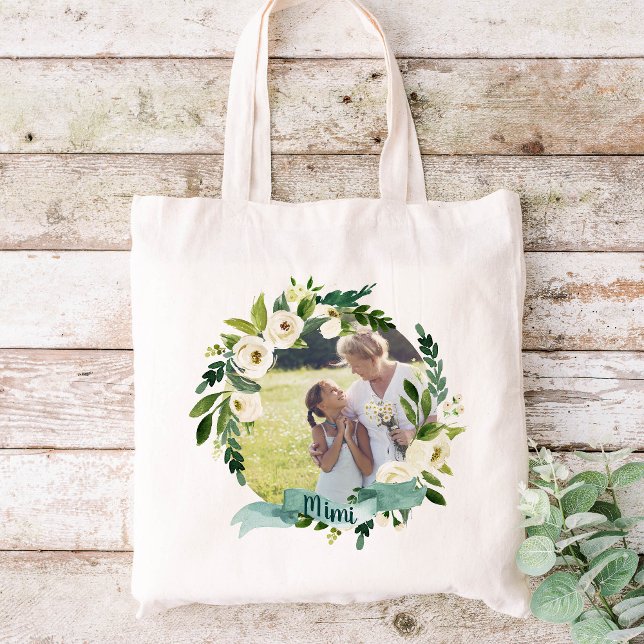 Bolsa Tote Sweet Greenery Wreath Mimi Foto (Criador carregado)
