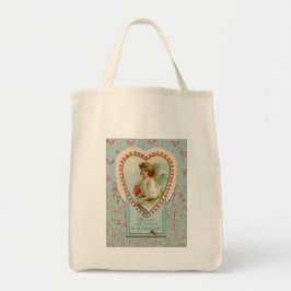 Bolsa Tote Sweet tiny hearts Valentine on faux lace