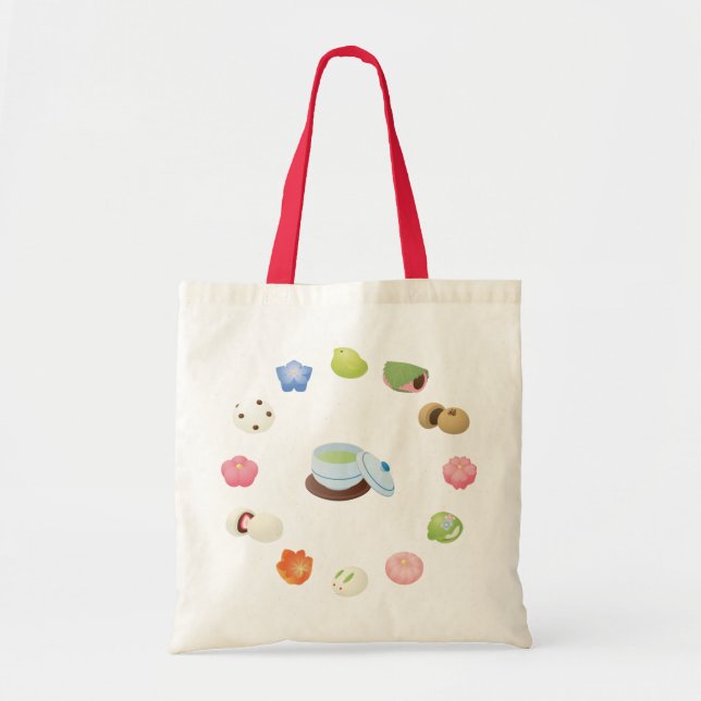 Bolsa Tote Sweets de Wagashi Japonês (Frente)