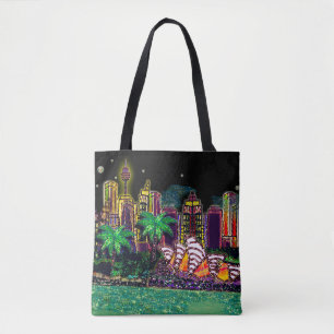 Bolsa Tote Sydney Harbor Black Sky por Sequin Dreams Studio