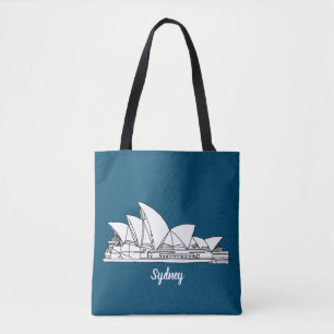 Bolsa Tote Sydney Opera House Austrália desenhando lembrança