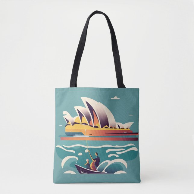 Bolsa Tote Sydney Opera House Austrália pintando souvenir (Frente)