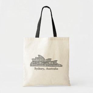 Bolsa Tote Sydney Opera House Outline w Musical Notes