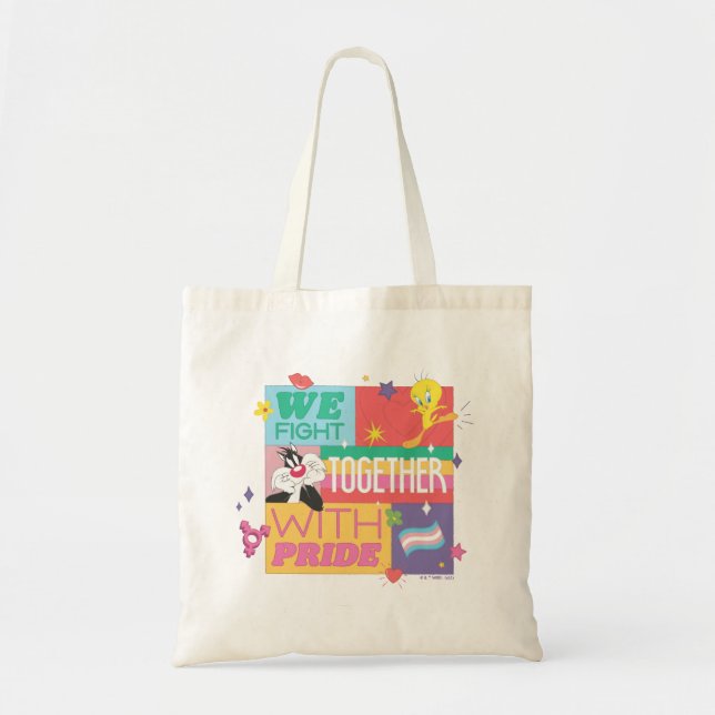 Bolsa Tote SYLVESTER™ & TWEETY™| Nós Lutamos Juntos Com Orgul (Frente)