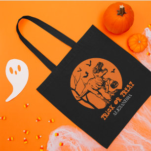 Bolsa Tote T Rex Halloween Dinossaur Orange Spookpkins