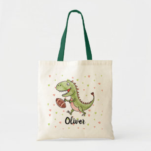 Bolsa Tote T-Rex Minúsculo Jogando Futebol Personalizado