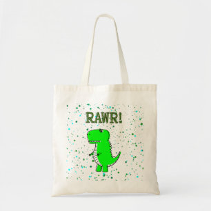 Bolsa Tote T-Rex RAWR Paint Splatter bonito e com raiva