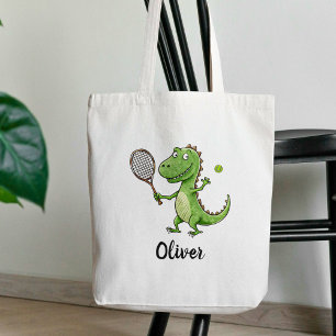 Bolsa Tote T-Rex Tenista Adorável Personalizado