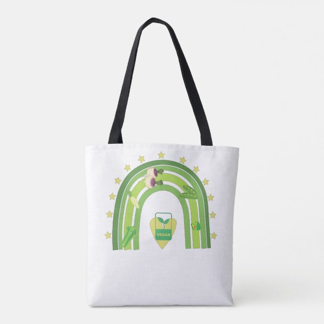 Bolsa Tote T-Shirt arco-íris vegano (Verso)