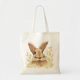 Bolsa Tote T-shirt com o coelhinho impressão Feliz em tom de