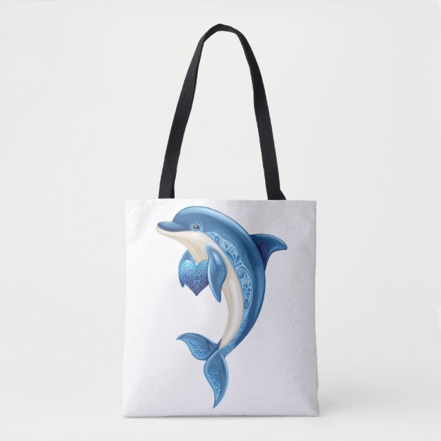 Bolsa Tote T-Shirt das Crianças de Golfinhos Sorrindo (Frente)