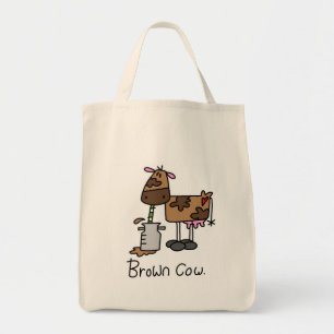 Bolsa Tote T-shirt e presentes da vaca de Brown