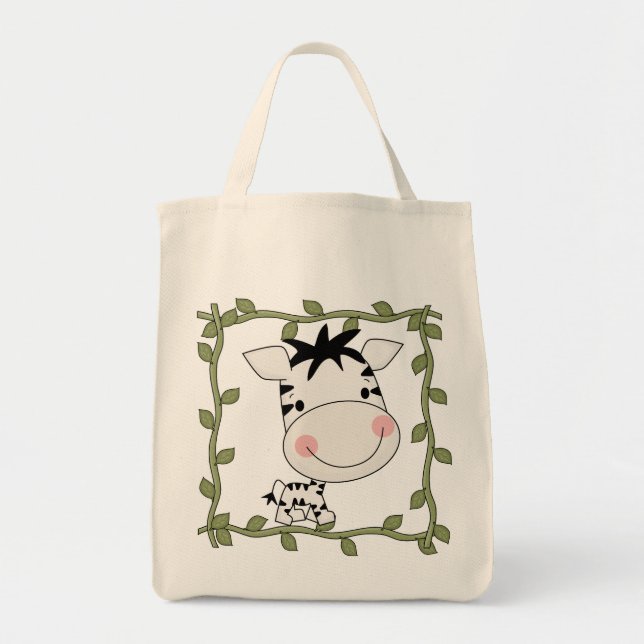 Bolsa Tote T-shirt e presentes da zebra do bebê (Frente)