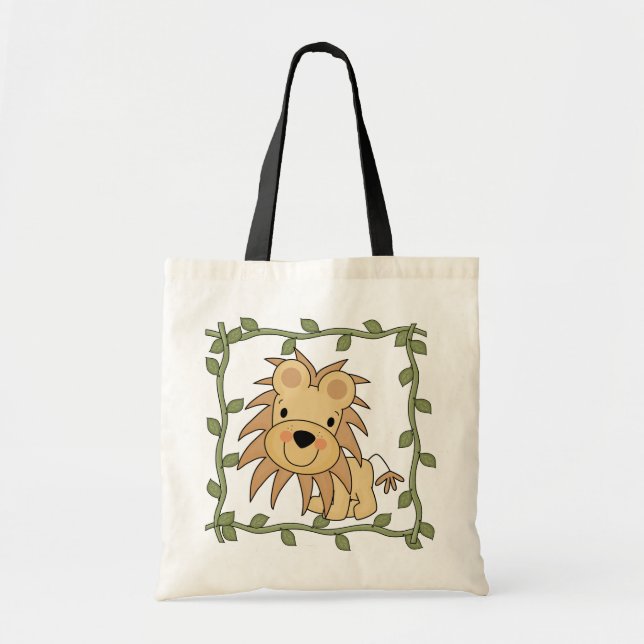 Bolsa Tote T-shirt e presentes do leão do bebê (Frente)