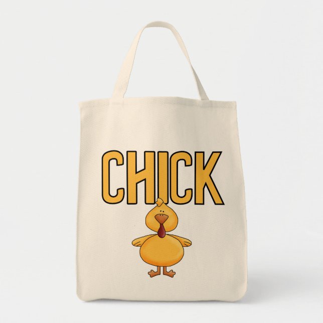 Bolsa Tote T-shirt e presentes do pintinho (Frente)