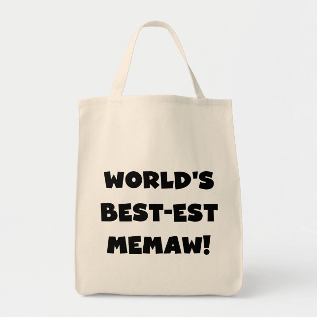 Bolsa Tote T-shirt preto e branco do Melhor-est Memaw do (Frente)