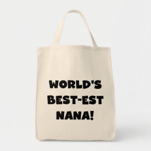 Bolsa Tote T-shirt preto e branco do Melhor-est Nana do mundo