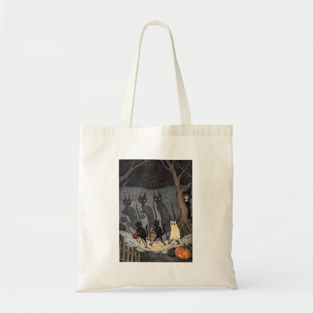 Bolsa Tote T-Shirt preto halloween (Frente)