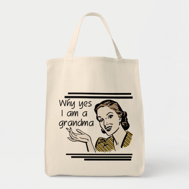 Bolsa Tote T-shirt retros e presentes da avó (Frente)