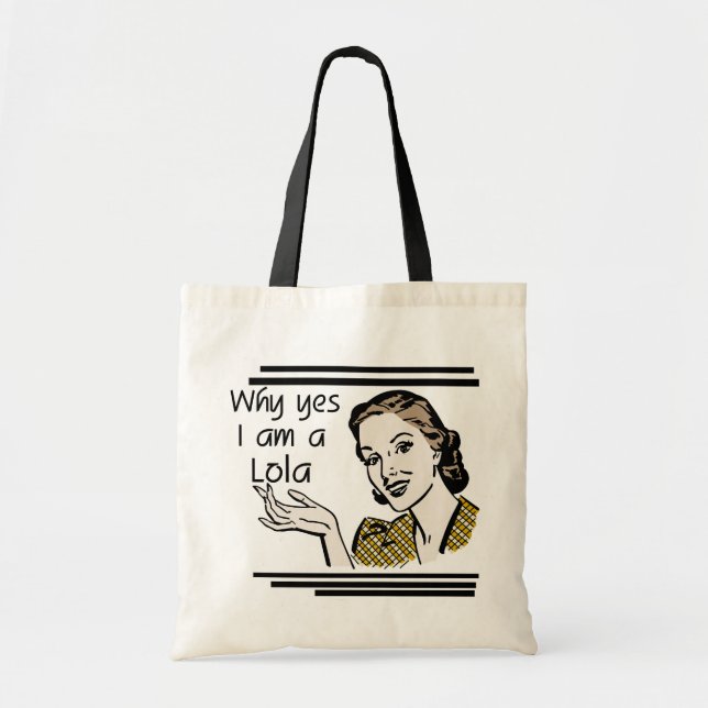 Bolsa Tote T-shirt retros e presentes de Lola (Frente)