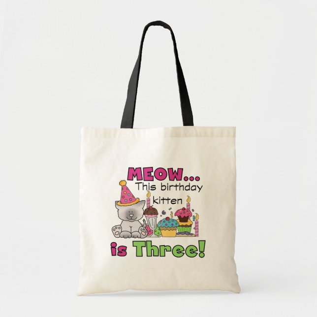 Bolsa Tote T-shirts e presentes do 3º Kitten (Frente)