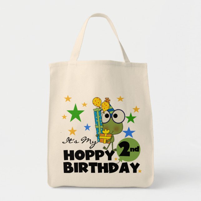 Bolsa Tote T-shirts e presentes segundos aniversários de Sapo (Frente)