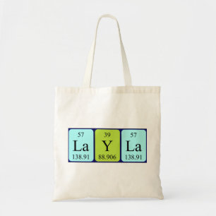 Bolsa Tote Tabuleiro do nome da mesa periódica de Layla