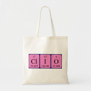 Bolsa Tote Tabuleiro do nome da mesa periódica do Clio