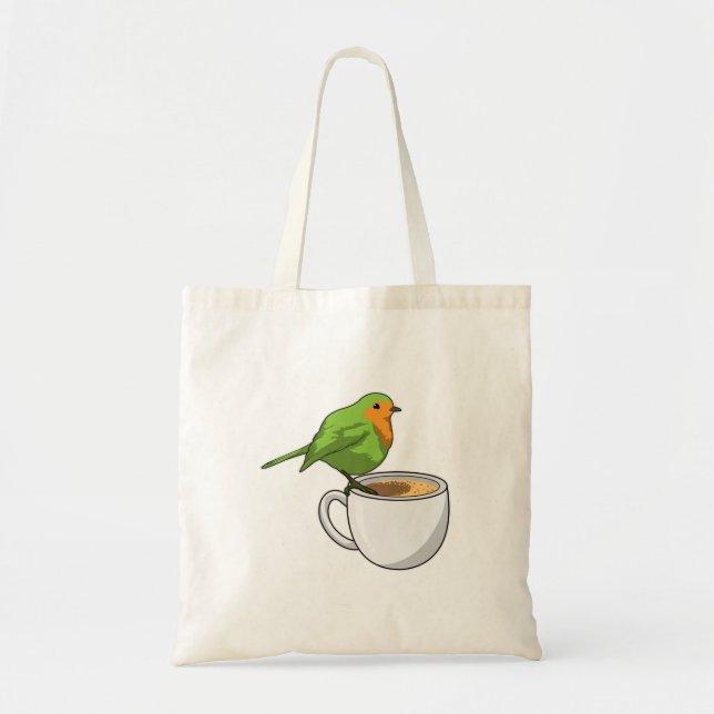 Bolsa Tote Taça de Café de Pássaro (Frente)
