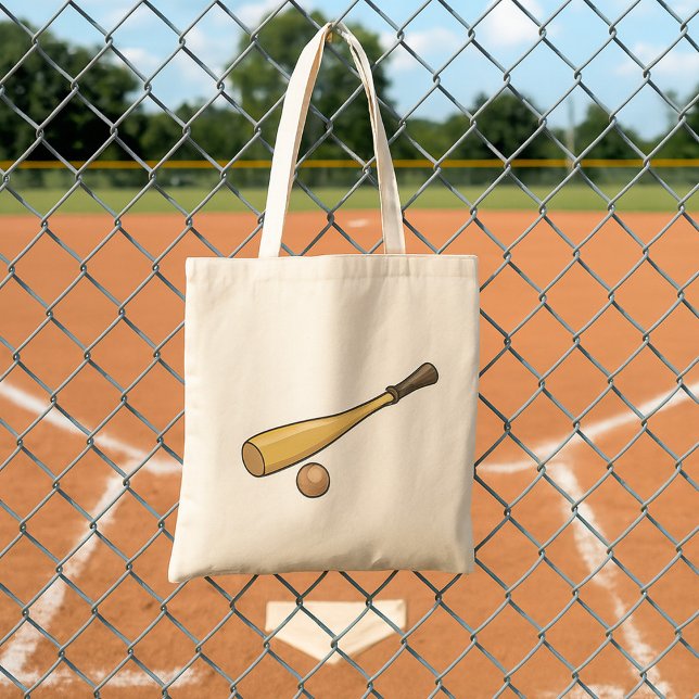 Bolsa Tote Taco de beisebol de madeira (Criador carregado)
