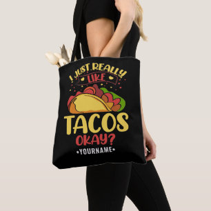 Bolsa Tote Taco Engraçado Dizendo Que Eu Gosto Muito De Tacos