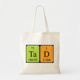 Bolsa Tote Tad periódico nome da mesa para o saco