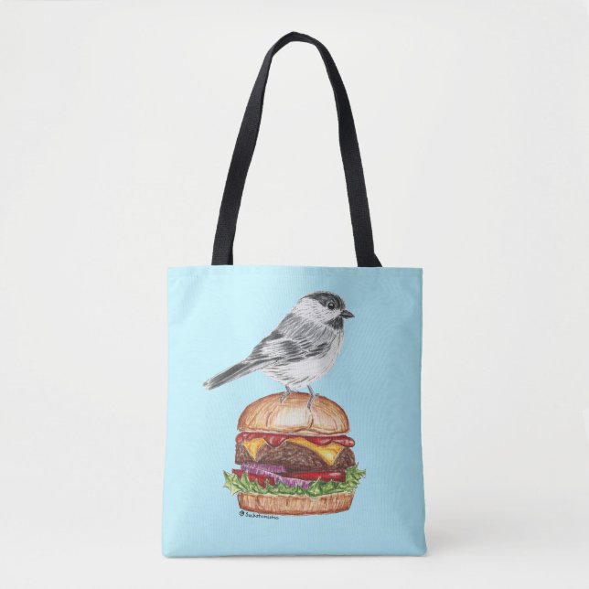 Bolsa Tote Tahoe Black Chickadeburger Bird Dk (Frente)