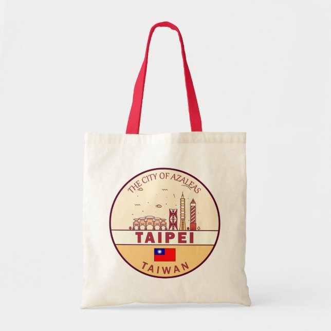 Bolsa Tote Taipei Taiwan City Skyline Emblem (Frente)