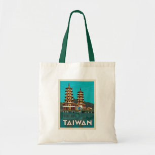Bolsa Tote Taiwan Dragão E Pagodas De Tigre