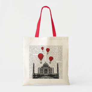 Bolsa Tote Taj Mahal e Red Hot Air Balloons