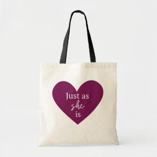 Bolsa Tote Tal como ELA é – Citação Coração Feminino