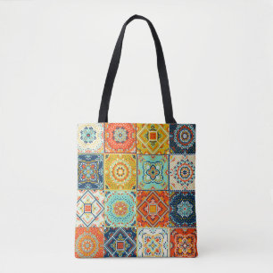 Bolsa Tote Talavera, Azulejos, papel de parede mosaico turco.