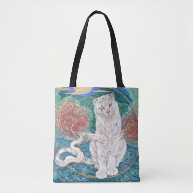 Bolsa Tote Tamaki: Divine White Tiger of the Moonlit Ring (Frente)