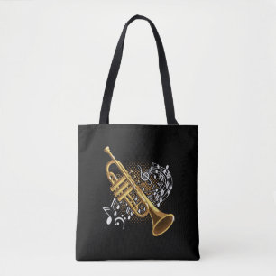 Bolsa Tote Tambor Musical Notes Jazz Music Art