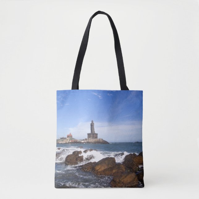 Bolsa Tote Tamil Nadu da estátua | de Thiruvalluvar do santo, (Frente)