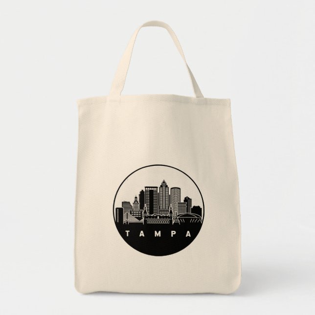 Bolsa Tote Tampa Florida City Skyline Tote Bag (Frente)