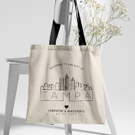 Bolsa Tote Tampa, Florida Wedding | Linha Skyline Estilizada