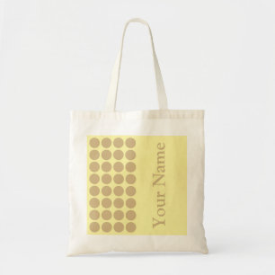 Bolsa Tote Tan Cream Neutral Dots com nome de texto