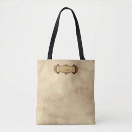 Bolsa Tote Tan + Marrom Ornato Rolagem Estilo Vintage