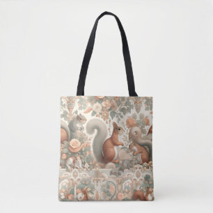 Bolsa Tote Tapeçaria do Esquilo da Floresta Vitoriana
